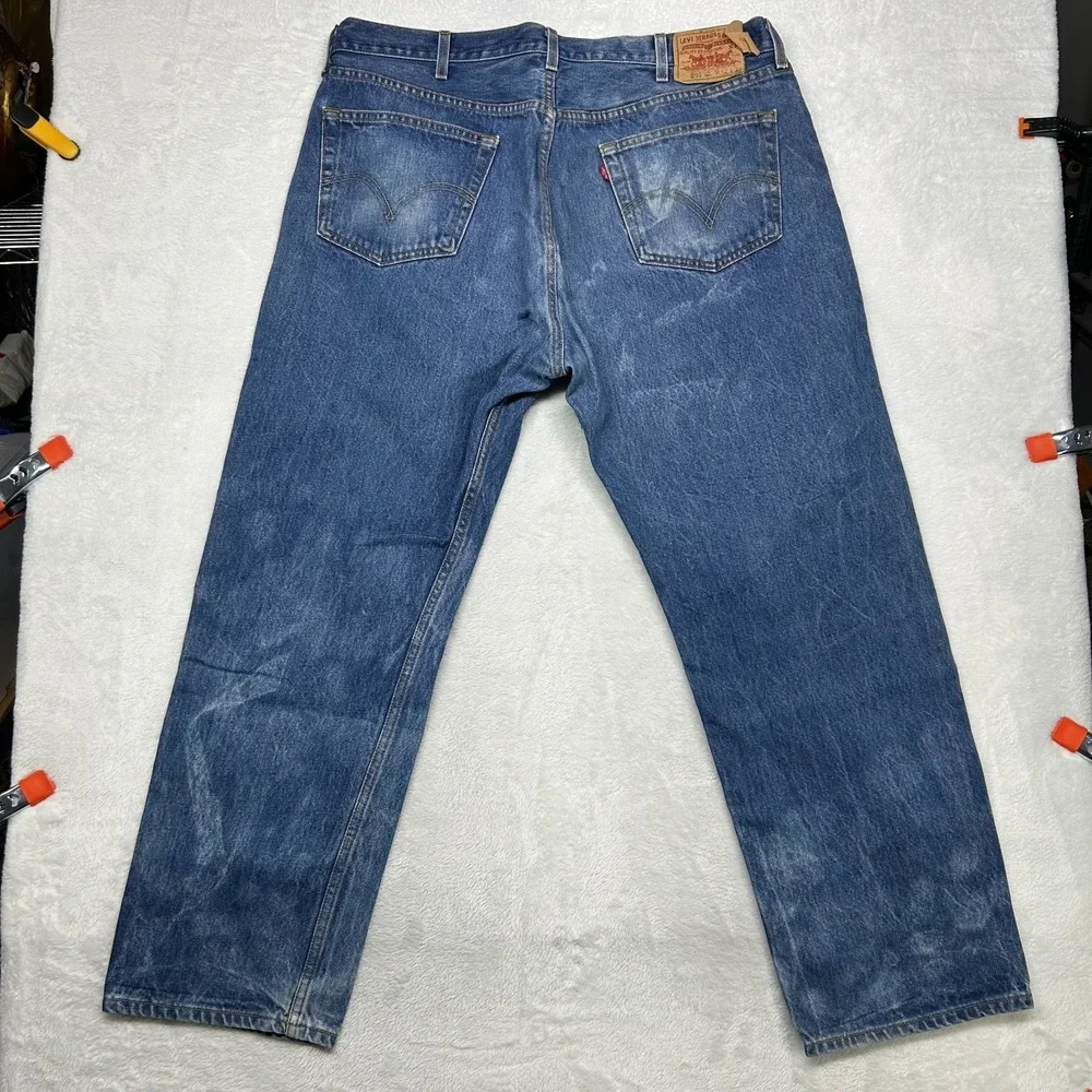 Levi's 501XX Jeans Men's Blue Denim Pockets Classic Straight Button Fly‎ - 38X29
